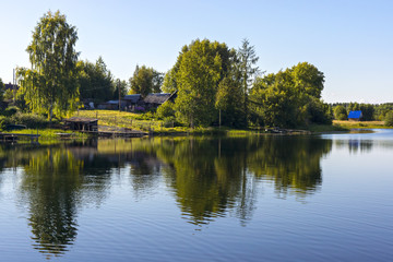 Village houses on riverside