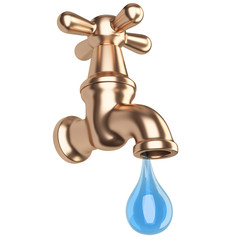 Brass tap with drop water