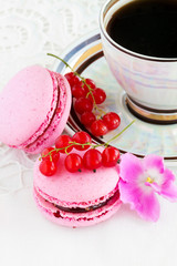 berry macaroon with red currants