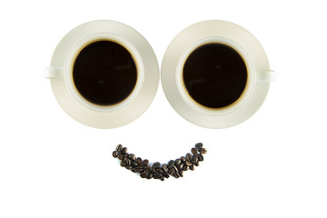Smile shaped coffee beans