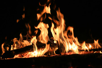 Falme of campfire