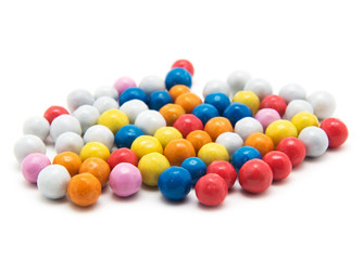 colored candy on white background