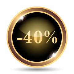40 percent discount icon