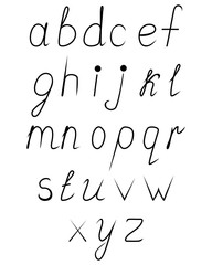 Handwritten uppercase alphabet