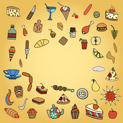 set of food theme