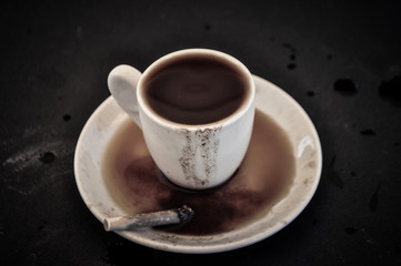 spilled coffee 