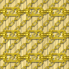 Iron chains with wood seamless texture