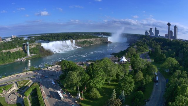 4K Niagara Falls Establishing Shot Fisheye