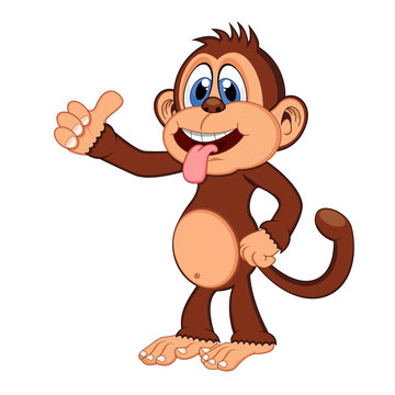 Monkey with thumb cartoon