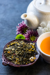 Antioxidant fresh tea background