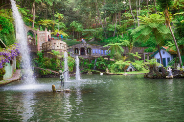 Monte Palace Tropical Garden. Funchal, Madeira, Portugal. - obrazy, fototapety, plakaty