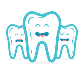 Dental collection with  teeth characters