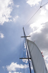 sailing yacht in the open ocean
