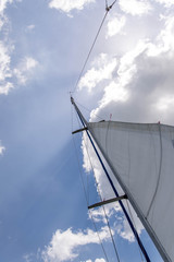 sailing yacht in the open ocean