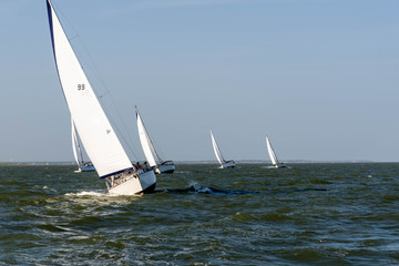 sailing yacht in the open ocean