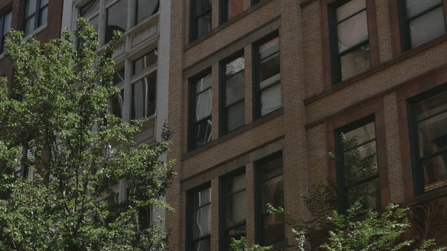 Typical New York Style Apartment Building Establishing Shot