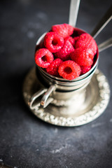 Closeup of fresh raspberries