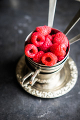 Closeup of fresh raspberries