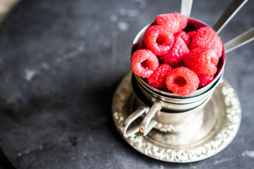 Closeup of fresh raspberries