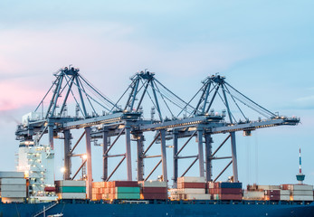 Fototapeta premium Container Cargo freight ship