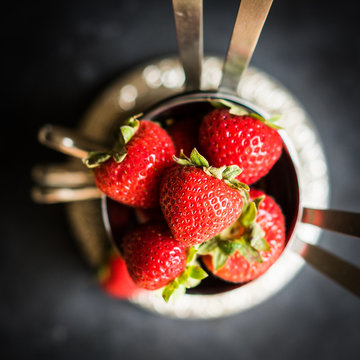 Closeup of fresh farm raised strawberries