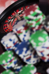 Poker Chips on a gaming concept