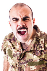 Shouting soldier
