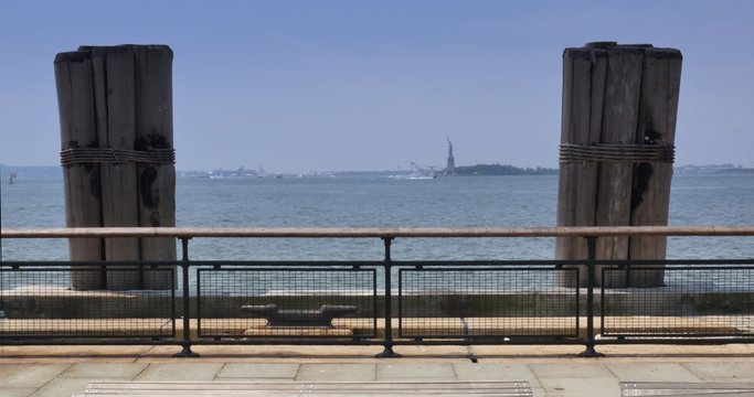 4K Battery Park and Statue of Liberty View