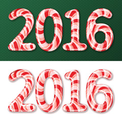 New Year 2016 candy cane