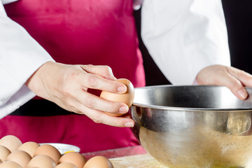 cracking an egg