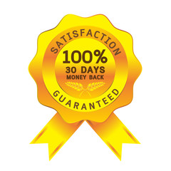 vector money back guarantee gold sign labele on white background