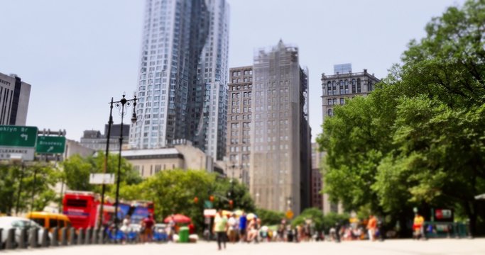 4K New York City Hall Park Establishing Shot