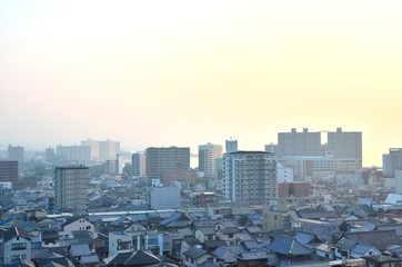 Obraz premium Krajobraz miasta Otsu