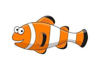 Cartoon tropical clown fish character