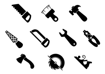 Set of isolated hand tools icons