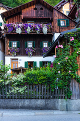 View of Hallstatt village in Alps, Austria 