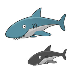 Cartoon toothy gray shark character
