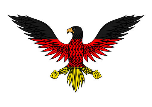 German eagle bird in flag colors
