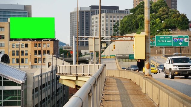 Pittsburgh Liberty Bridge Green Screen Billboard