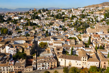Fototapeta na wymiar Albaicin landscape, Granada, Spain / Albaicin is a district of Granada, in the autonomous community of Andalusia, Spain.