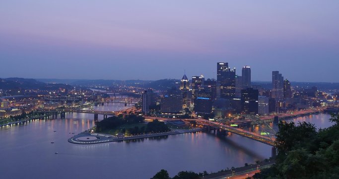 4K Pittsburgh Night to Day Timelapse 24fps