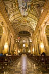 Fototapeta na wymiar Ceiling of the Cathedral of Cordoba, Argentina