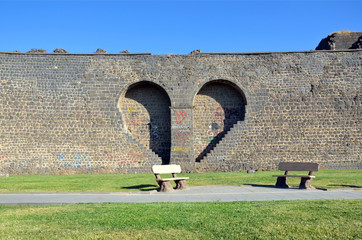 Diyarbakir's city walls in Diyarbakir,Turkey