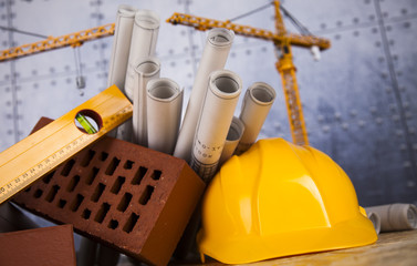 Fototapeta premium Construction equipment and building concept