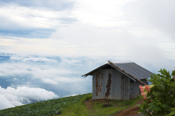 Hut at the top of mountain