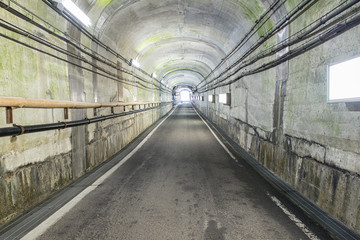 Urban highway road in tunnel