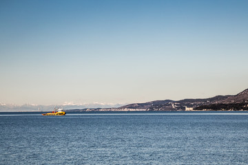 Fototapeta premium winter morning at the port of Trieste