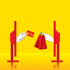 online shopping concept design vector