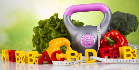 Diet and fitness, vitamin concept