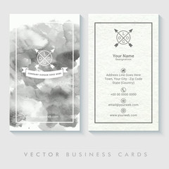 Abstract vertical business or visiting card set.